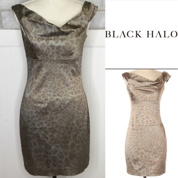 Black halo leopard party Dress - Picture 2 of 8